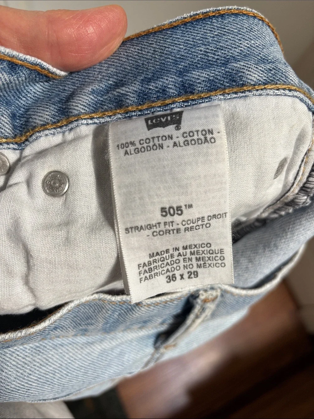 Levis 505 Blue Men’s Straight Fit Jeans - size 36x39 Mexico
